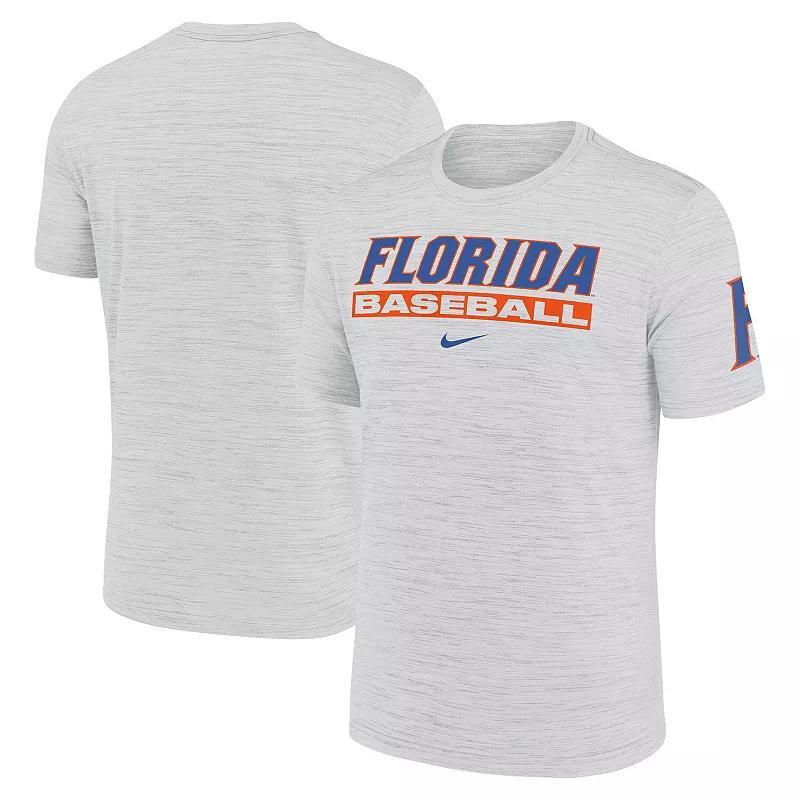 Men's Nike Ash Florida Gators Velocity Baseball Wordmark Stack Performance T-Shirt, Size: 2XL, Black Product Image
