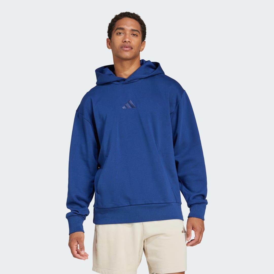 adidas ALL SZN Fleece Hoodie True Pink L Mens Product Image