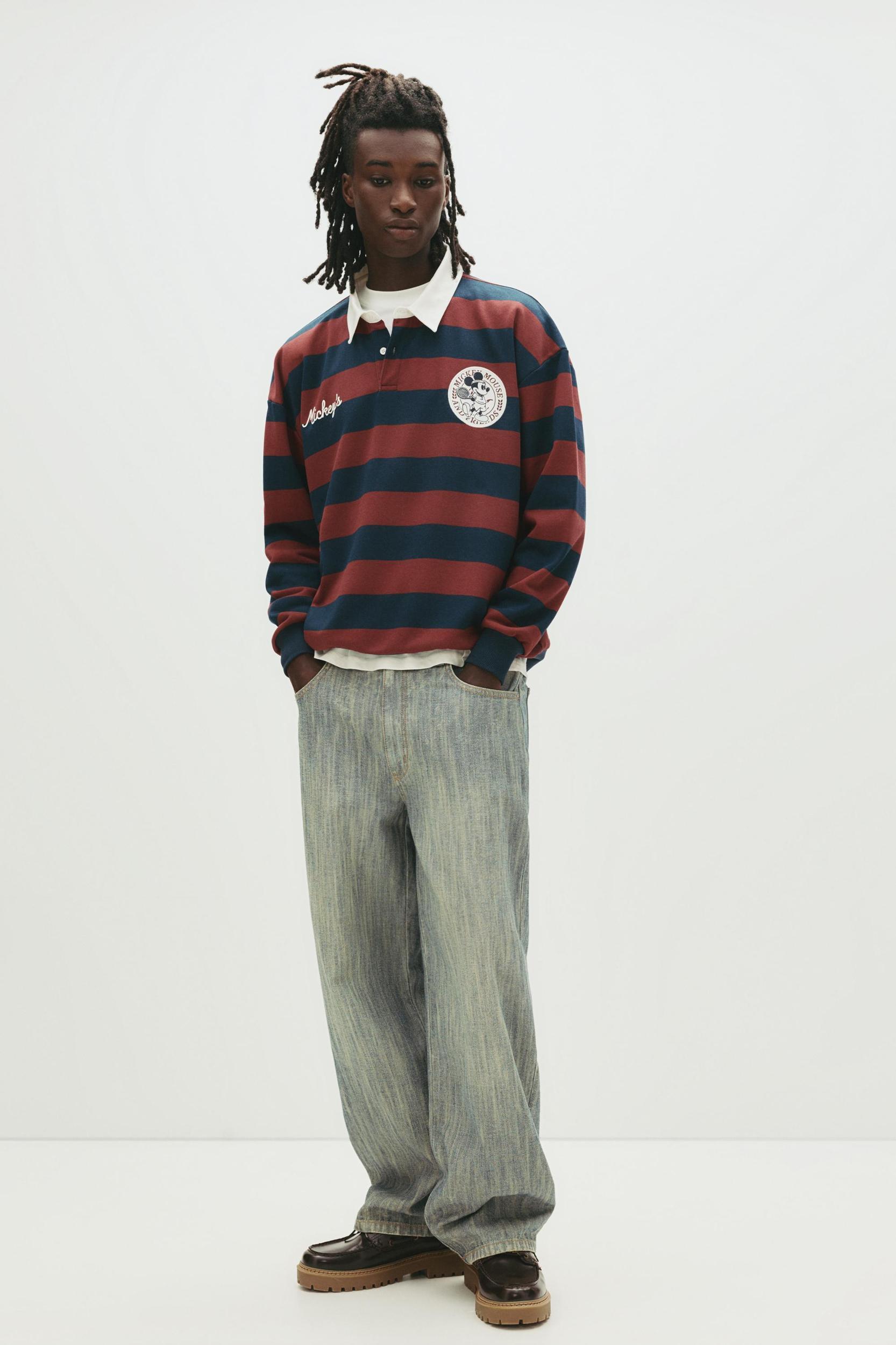 Striped Mickey Mouse polo shirt Product Image