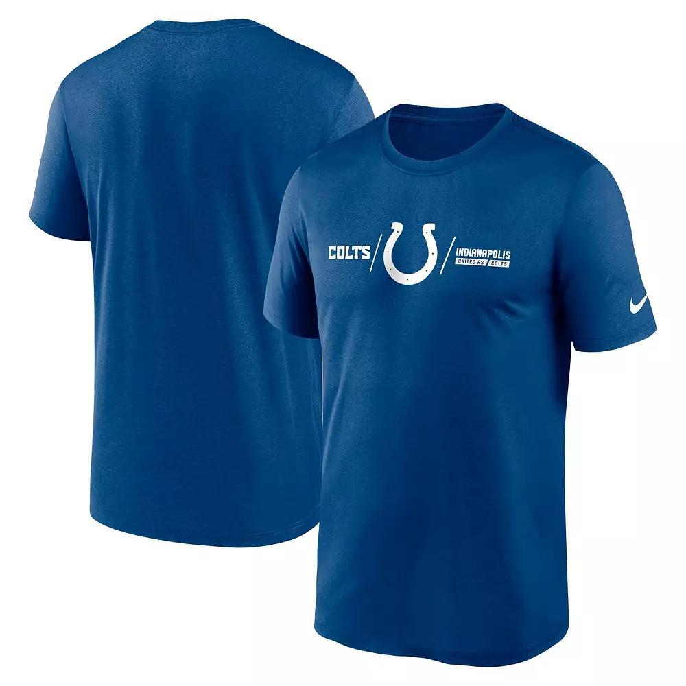 Men's Nike Royal Indianapolis Colts Horizontal Lockup Legend Performance T-Shirt, Size: Medium, Blue Product Image