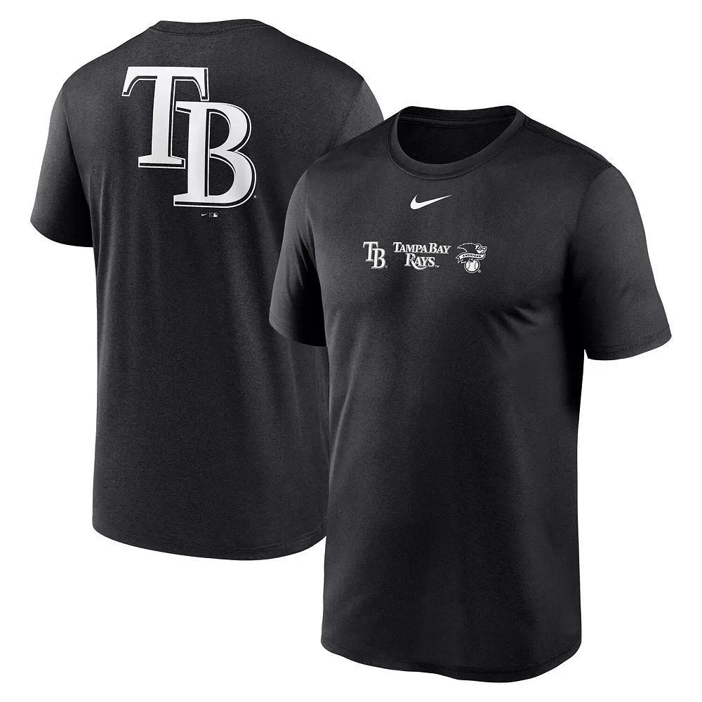 Men's Nike Black Tampa Bay Rays Fashion Over Shoulder Logo Legend T-Shirt, Size: Small Product Image