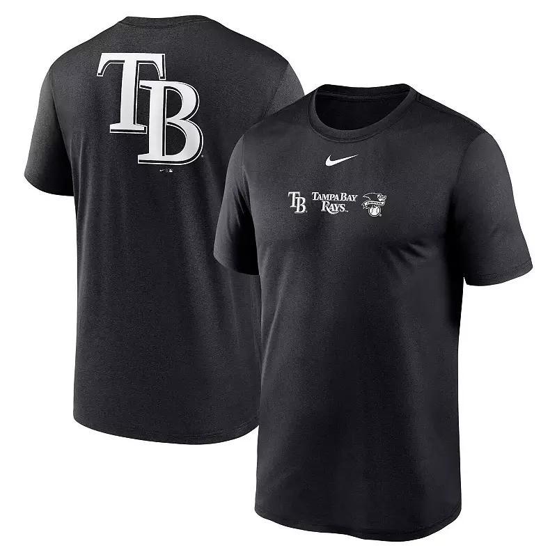 Men's Nike Black Tampa Bay Rays Fashion Over Shoulder Logo Legend T-Shirt, Size: Small Product Image