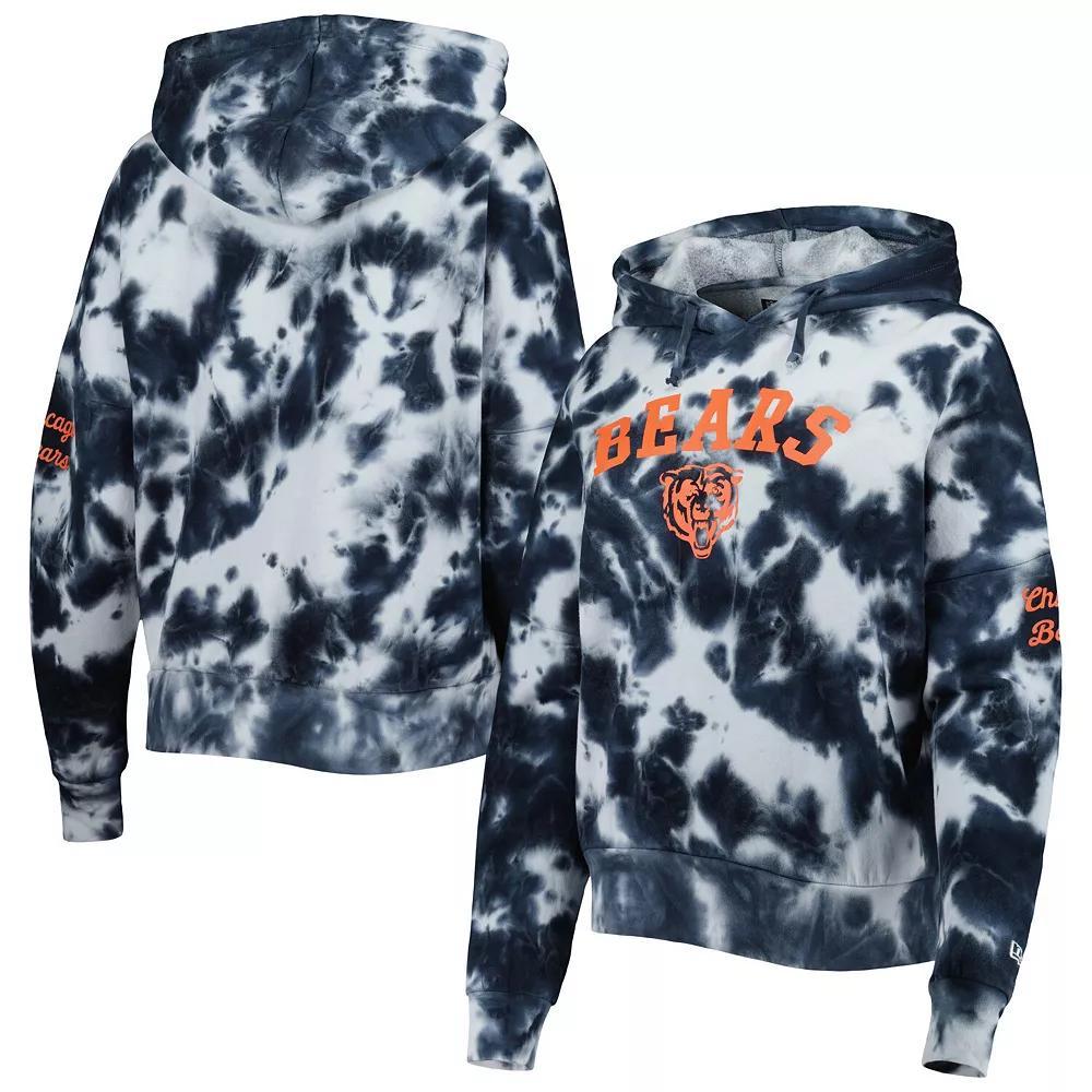 Women's New Era Navy Chicago Bears Cloud Dye Fleece Pullover Hoodie, Size: XS, Blue Product Image