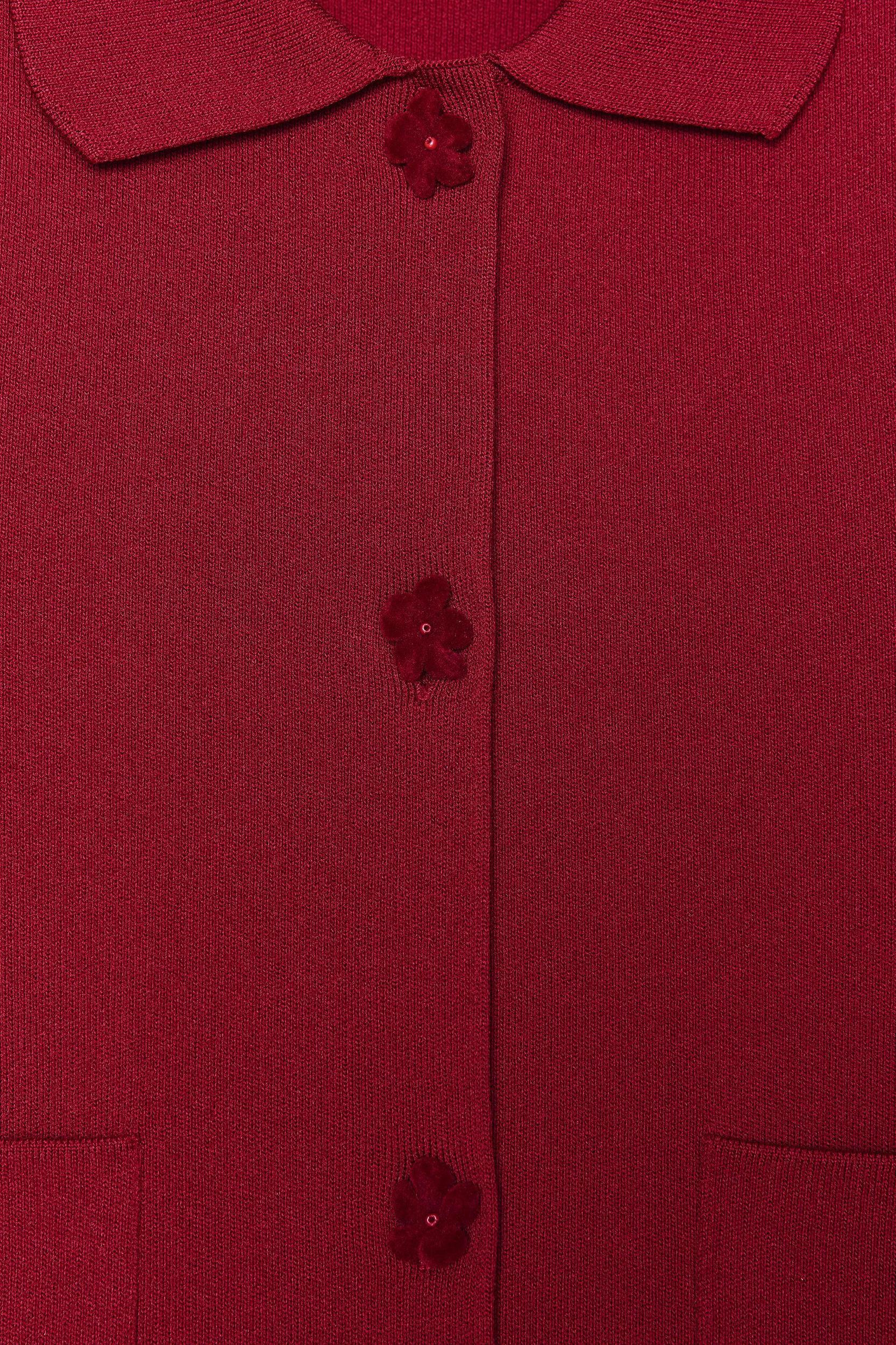 FLORAL BUTTON KNIT JACKET Product Image
