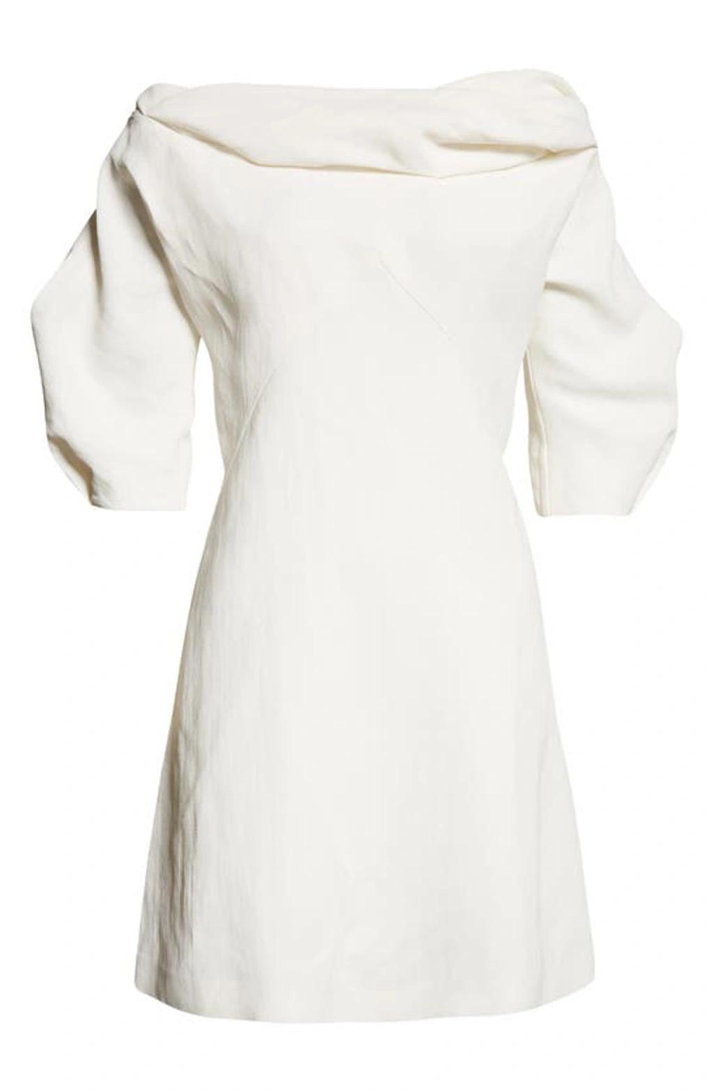 JIL SANDER A-line Linen-blend Minidress In 100 - Optic White Product Image