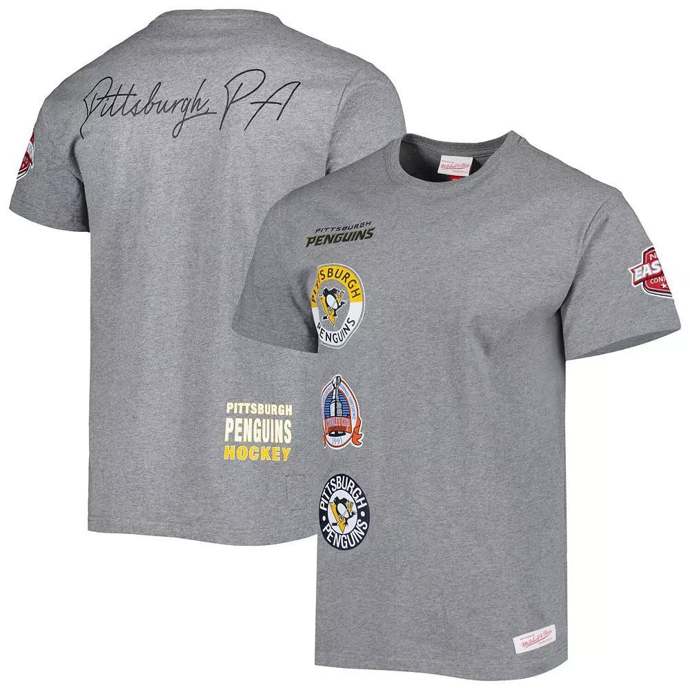 Men's Mitchell & Ness Heather Gray Pittsburgh Penguins City Collection T-Shirt, Size: XL, Grey Product Image