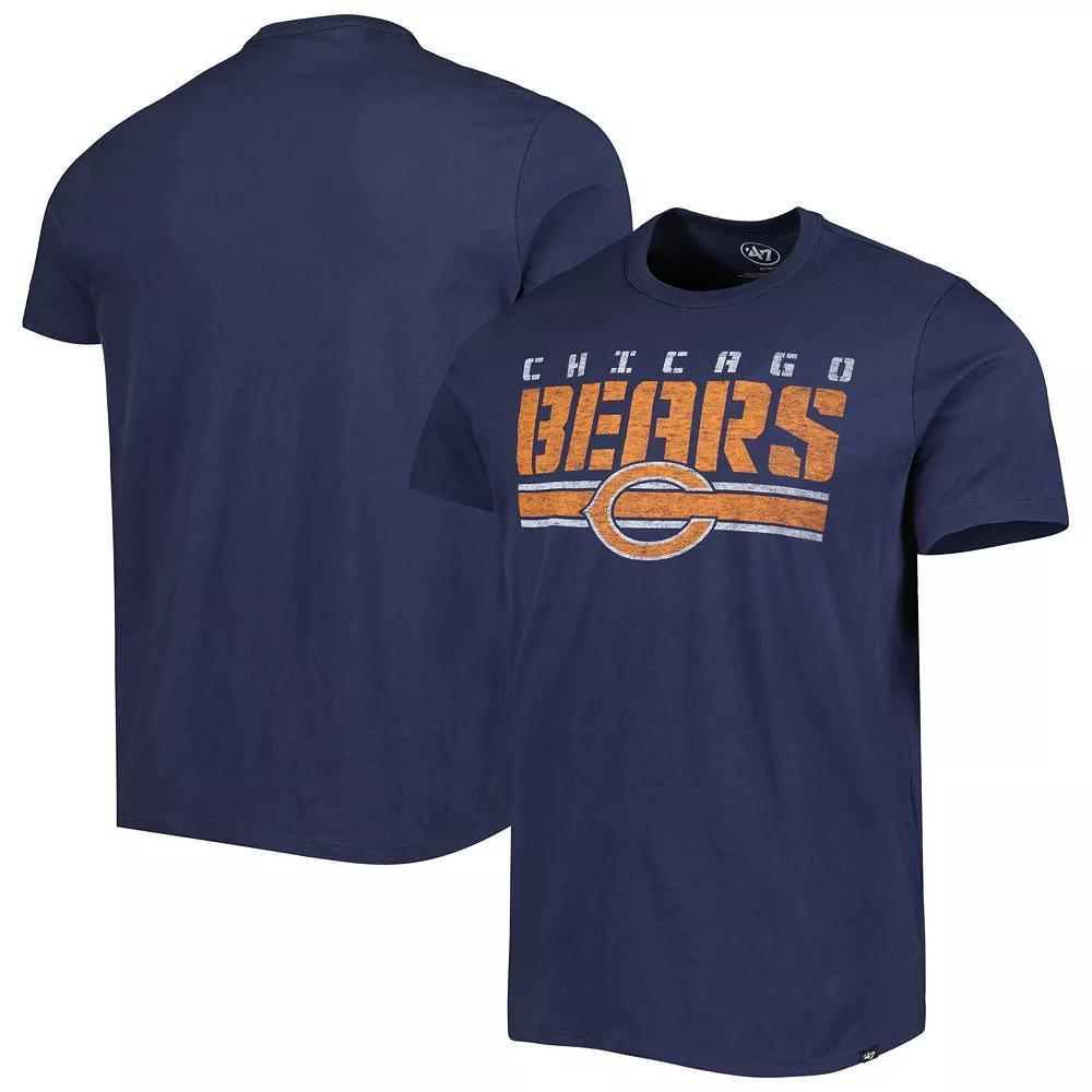 Men's '47 Navy Chicago Bears Logo Team Stripe T-Shirt, Size: Small, Blue Product Image