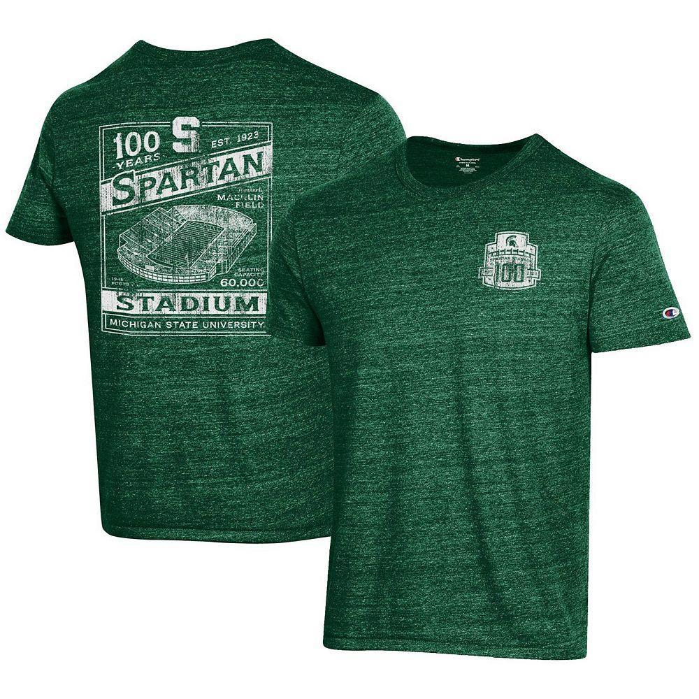 Men's Champion Green Michigan State Spartans 100th Anniversary Spartan Stadium T-Shirt, Size: Medium Product Image