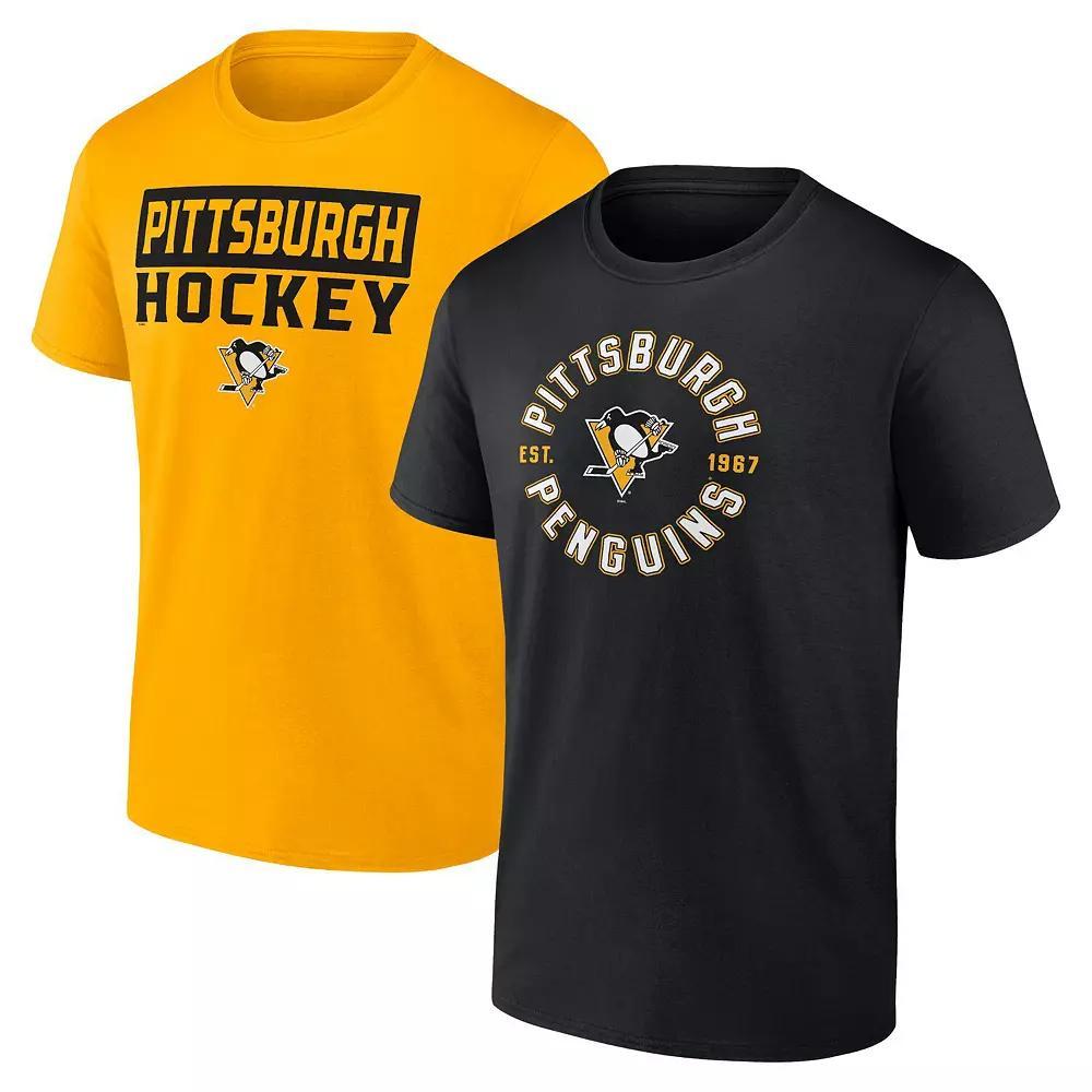 Men's Fanatics Branded Pittsburgh Penguins Serve T-Shirt Combo Pack, Size: Medium, Black Product Image