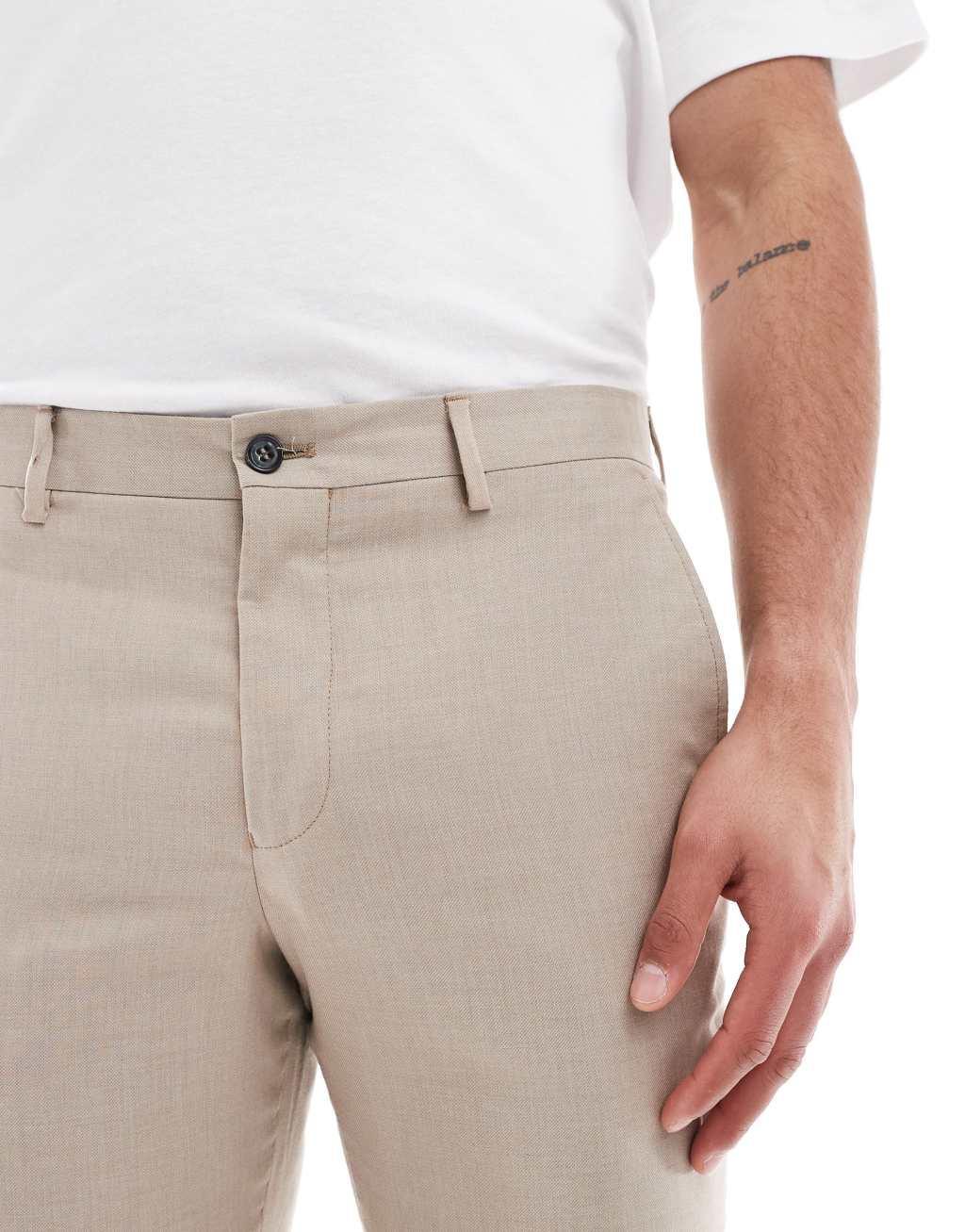 Jack & Jones super slim pants in beige  Product Image
