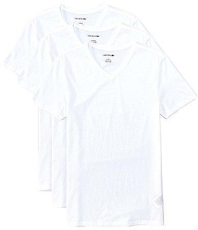 Lacoste 3-Pack V-Neck Regular Fit Essential T-Shirt Men's Clothing Product Image