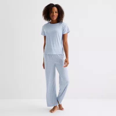 Jaclyn Womens Round Neck Short Sleeve 2-pc. Pajama Sets Product Image