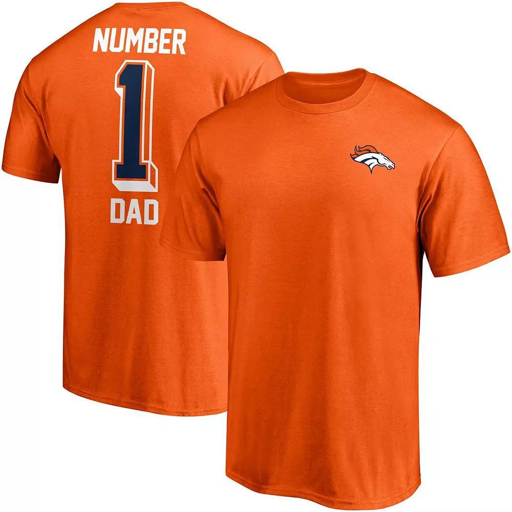 Men's Fanatics Branded Orange Denver Broncos Team #1 Dad T-Shirt, Size: Small Product Image