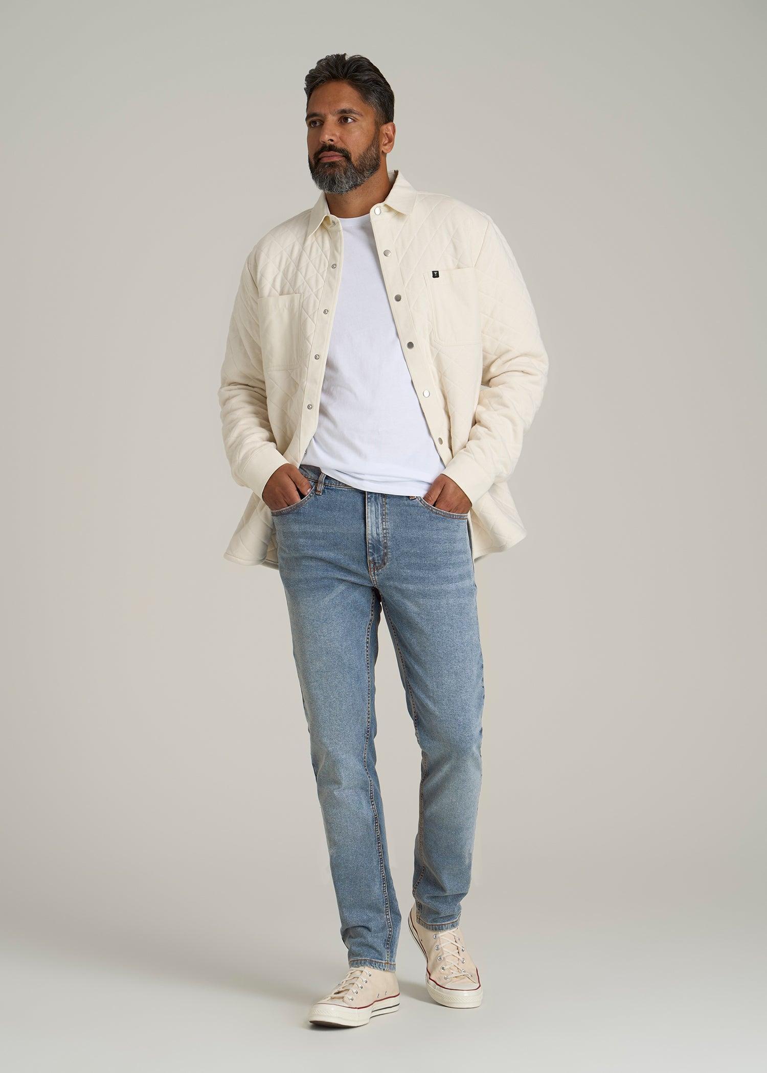 A.T. Basics Men's Dylan Slim Fit Jeans for Tall Men in Tufts Blue Product Image