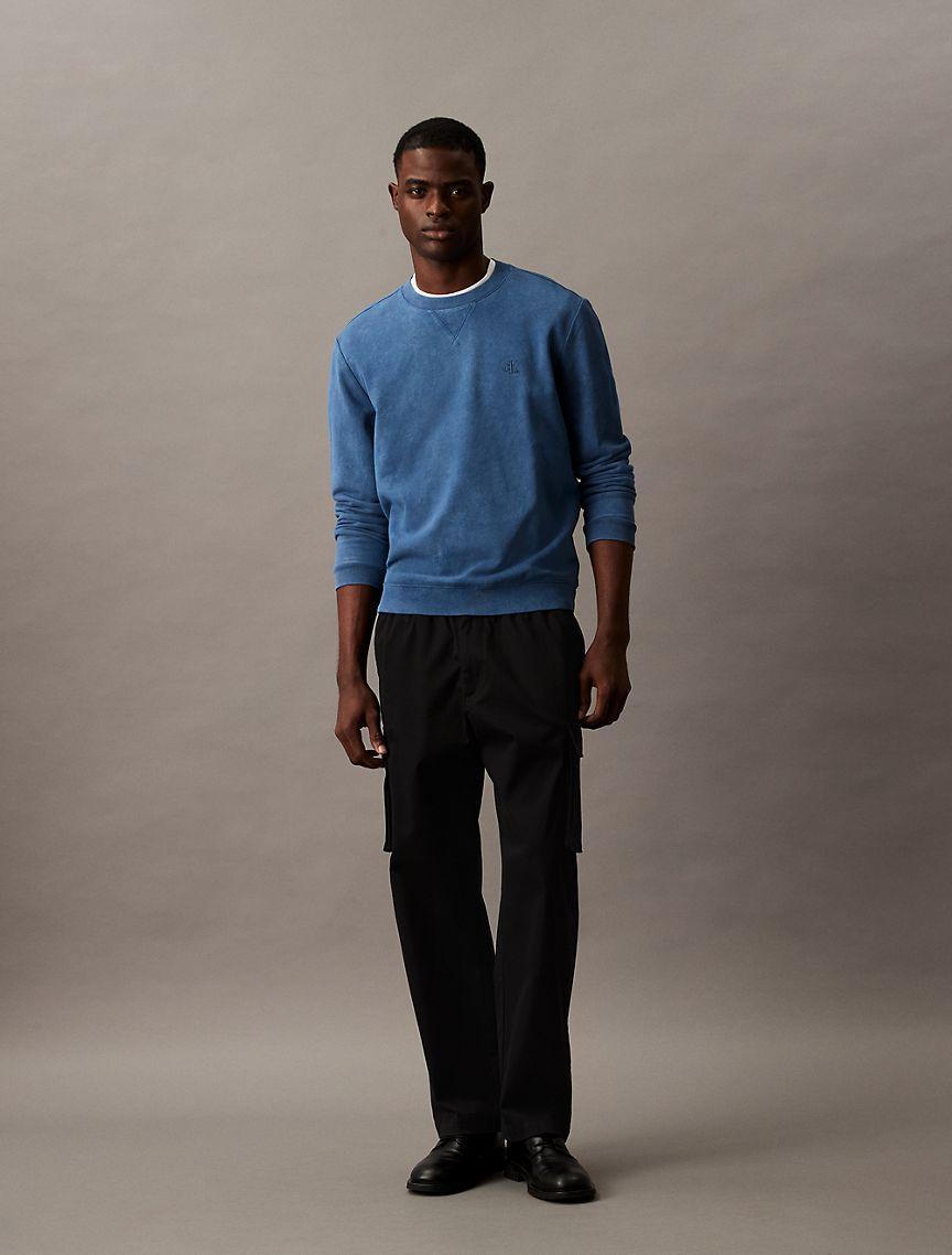 Calvin Klein Men's Washed Terry Classic Sweatshirt - Neutral - S Product Image