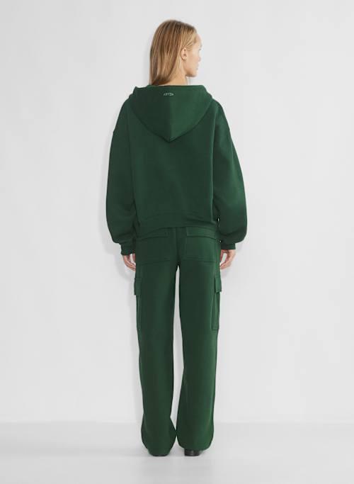 cozy fleece mega drop shoulder zip hoodie Product Image