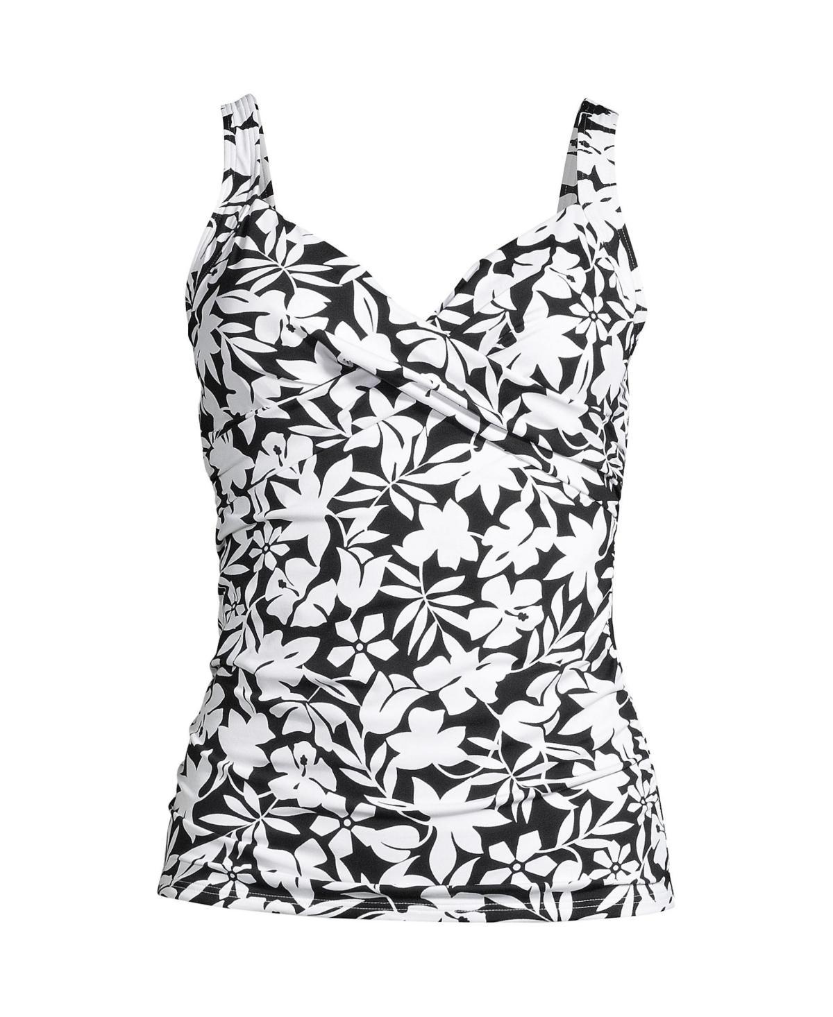Women's Lands' End Surplice Underwire Tankini Swimsuit Top, Size: 14, Rich Brown Product Image