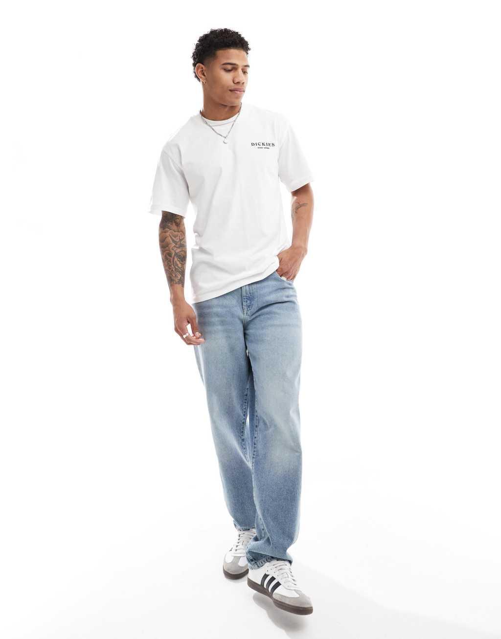 Dickies Oatfield back print t-shirt in white Product Image