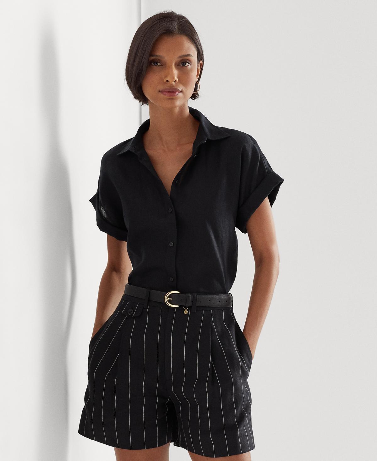 Lauren Ralph Lauren Linen Dolman-Sleeve Shirt Opal) Women's Clothing Product Image