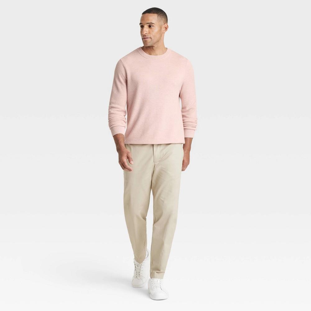 Men's Crew Neck Pullover Sweater - Goodfellow & Co™ Ash S: Midweight Knit, Ribbed Cuffs & Hem Product Image