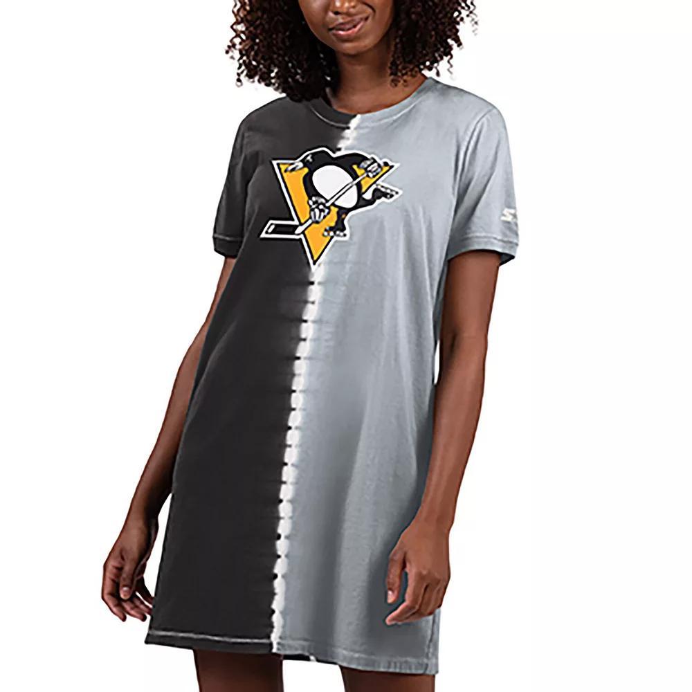Women's Starter  Black Pittsburgh Penguins Ace Tie-Dye Sneaker Dress, Size: Medium Product Image