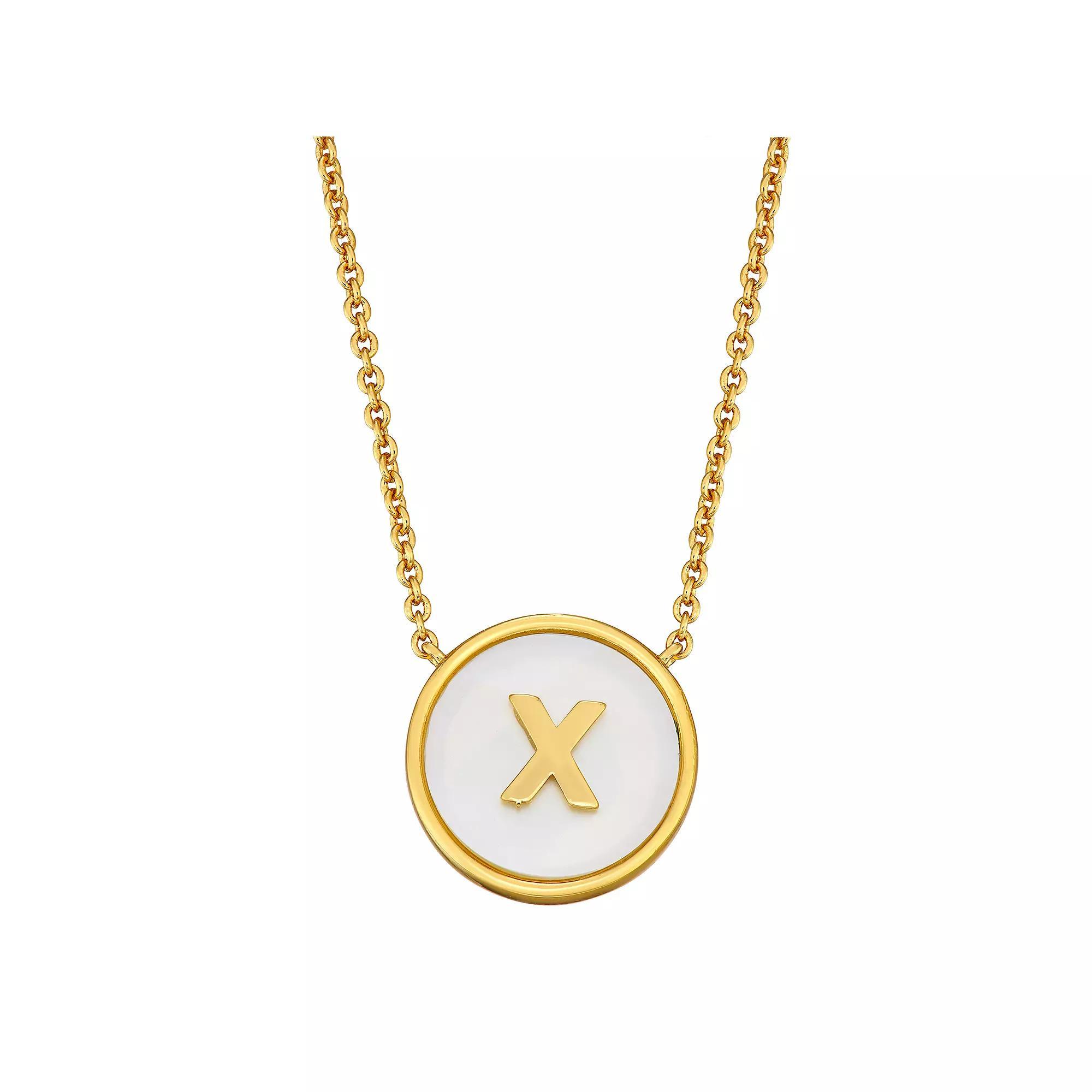 Mother of Pearl Initial Pendant Necklace, Women's, Size: 18" Product Image