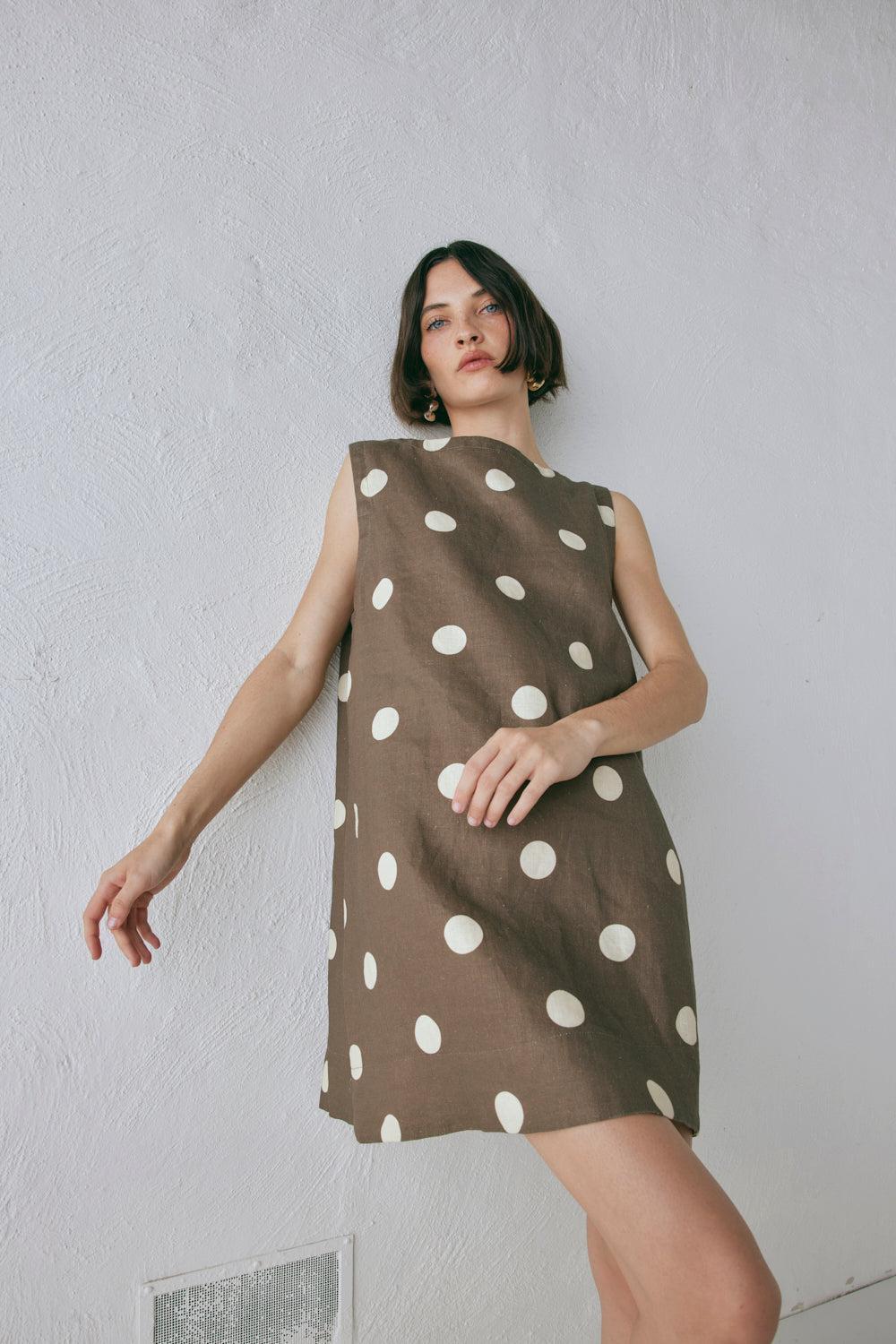 Aftersun Linen Mini Dress Spot Product Image