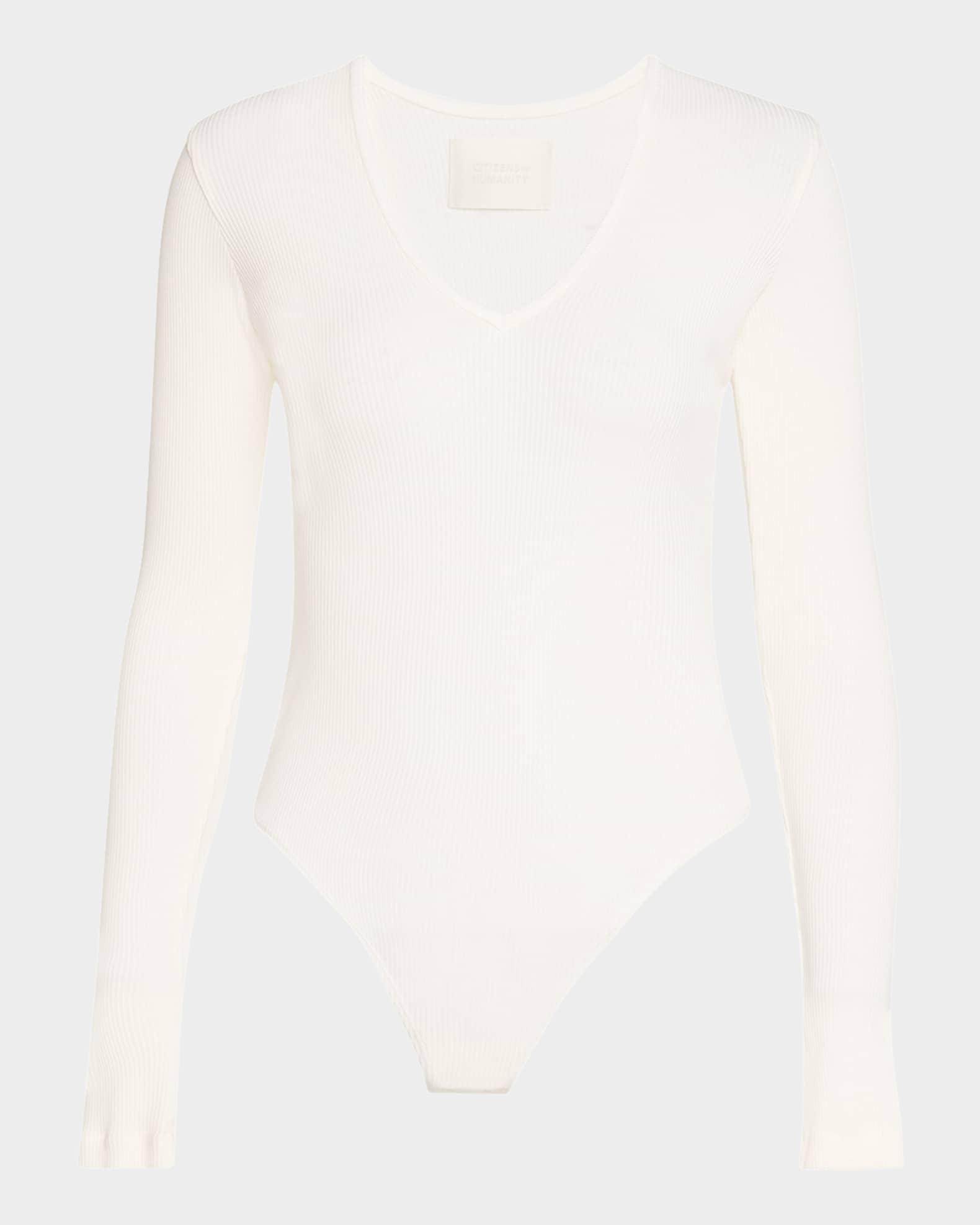 Helsa Ribbed Deep-V Bodysuit Product Image