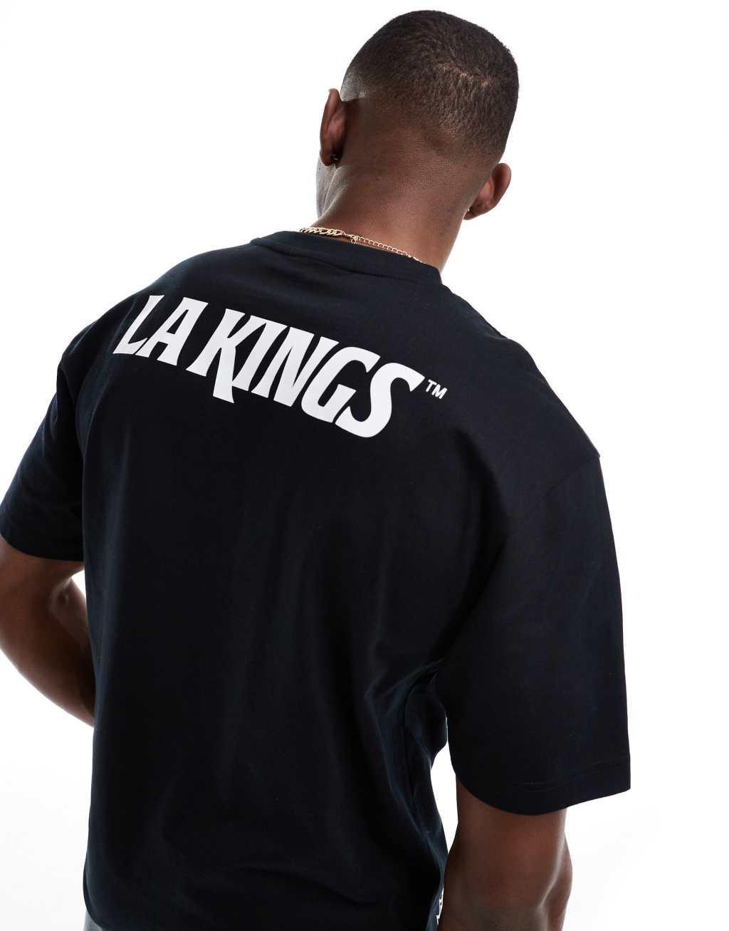 ONLY & SONS relaxed fit t-shirt with LA Kings print in black Product Image