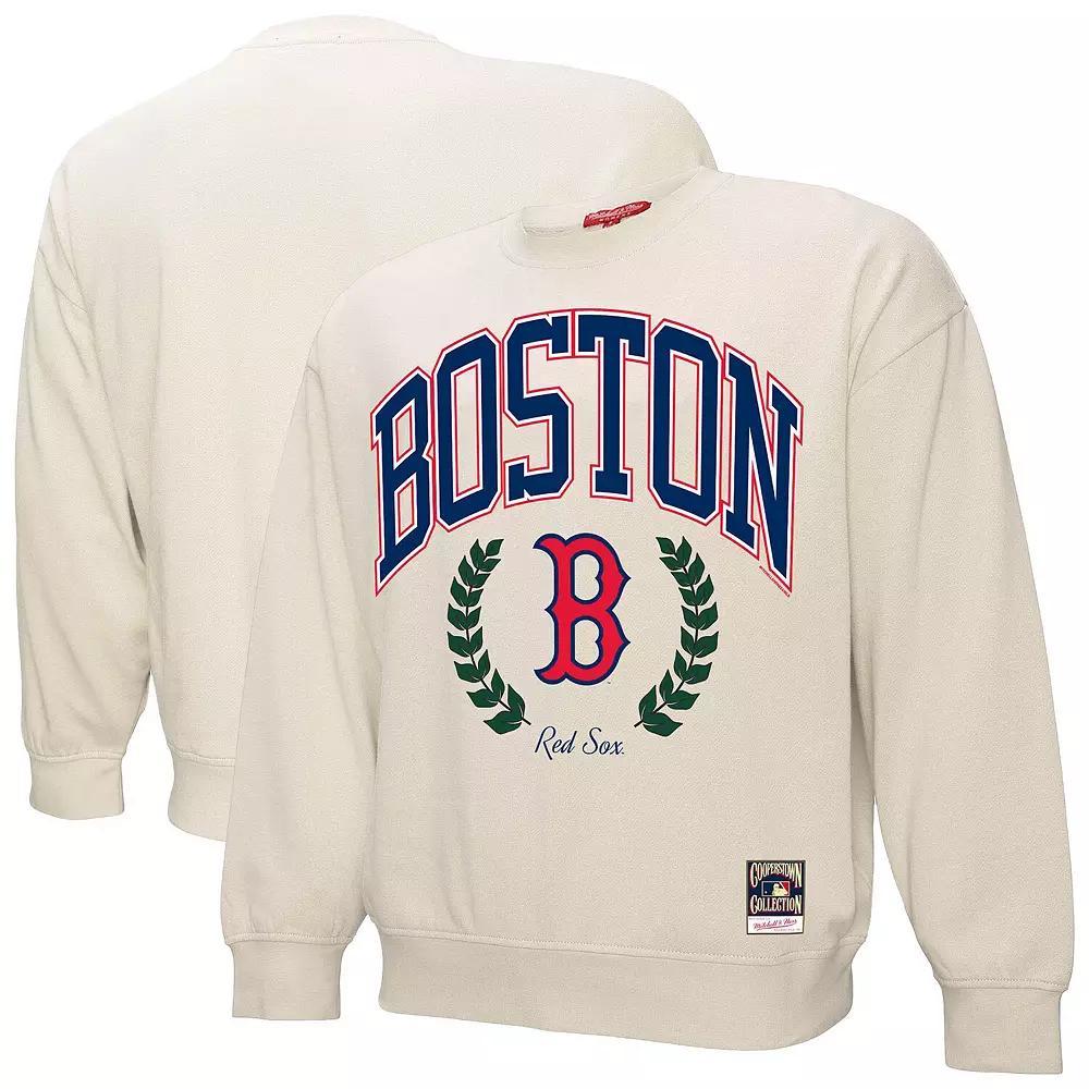 Women's Mitchell & Ness Cream Boston Red Sox Cooperstown Collection Laurel Pullover Sweatshirt, Size: 2XL, Beige Product Image