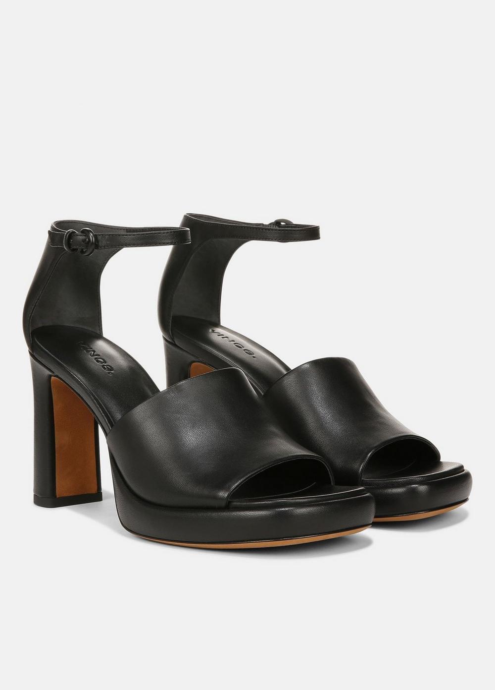 Womens Amara Leather Platform Heel, Black, Size 8.5 Vince Product Image