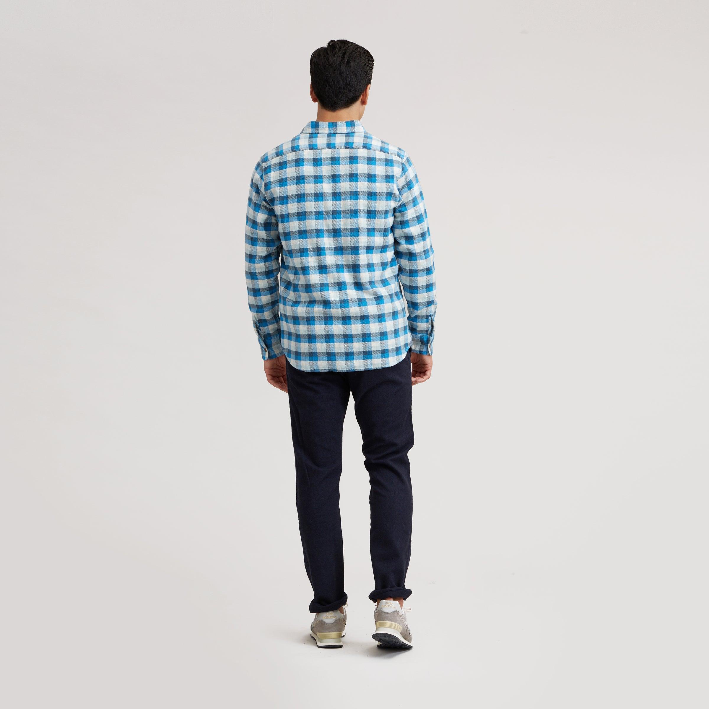 Gingham Heritage Flannel Shirt - Navy Blue Gray (Final Sale)* Product Image