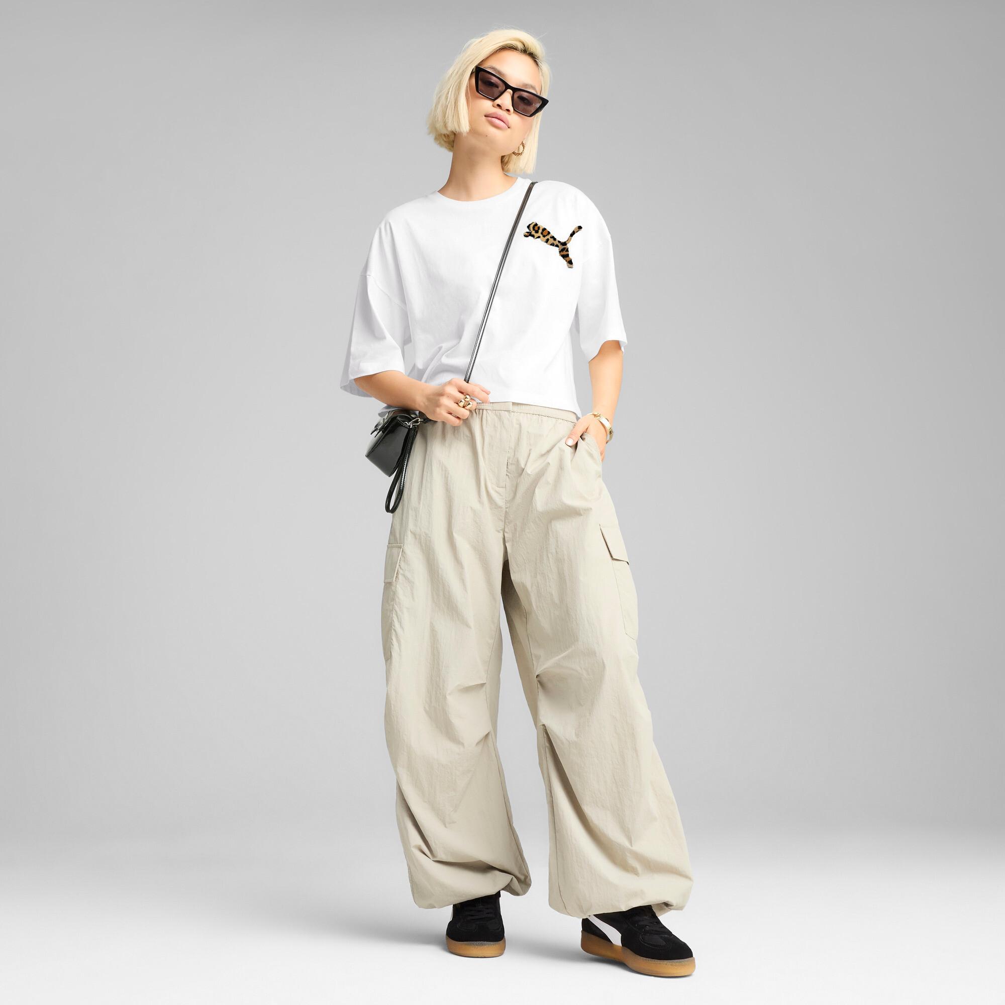 PUMA LEO LUXE Women's Oversized Short T-Shirt Product Image