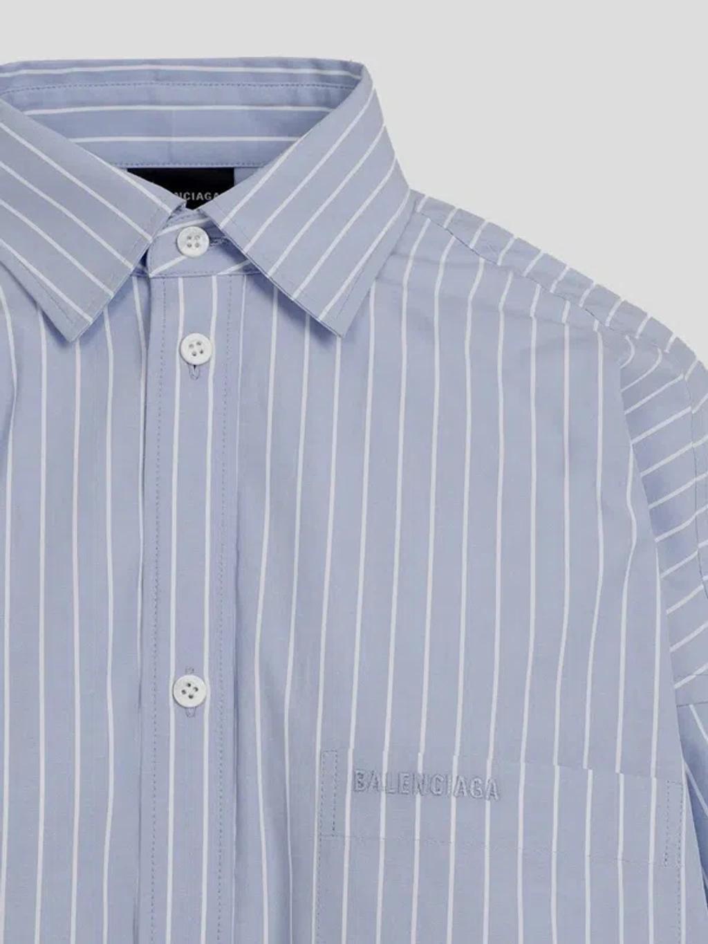 BALENCIAGA Asymmetric Shirt In Blue Product Image