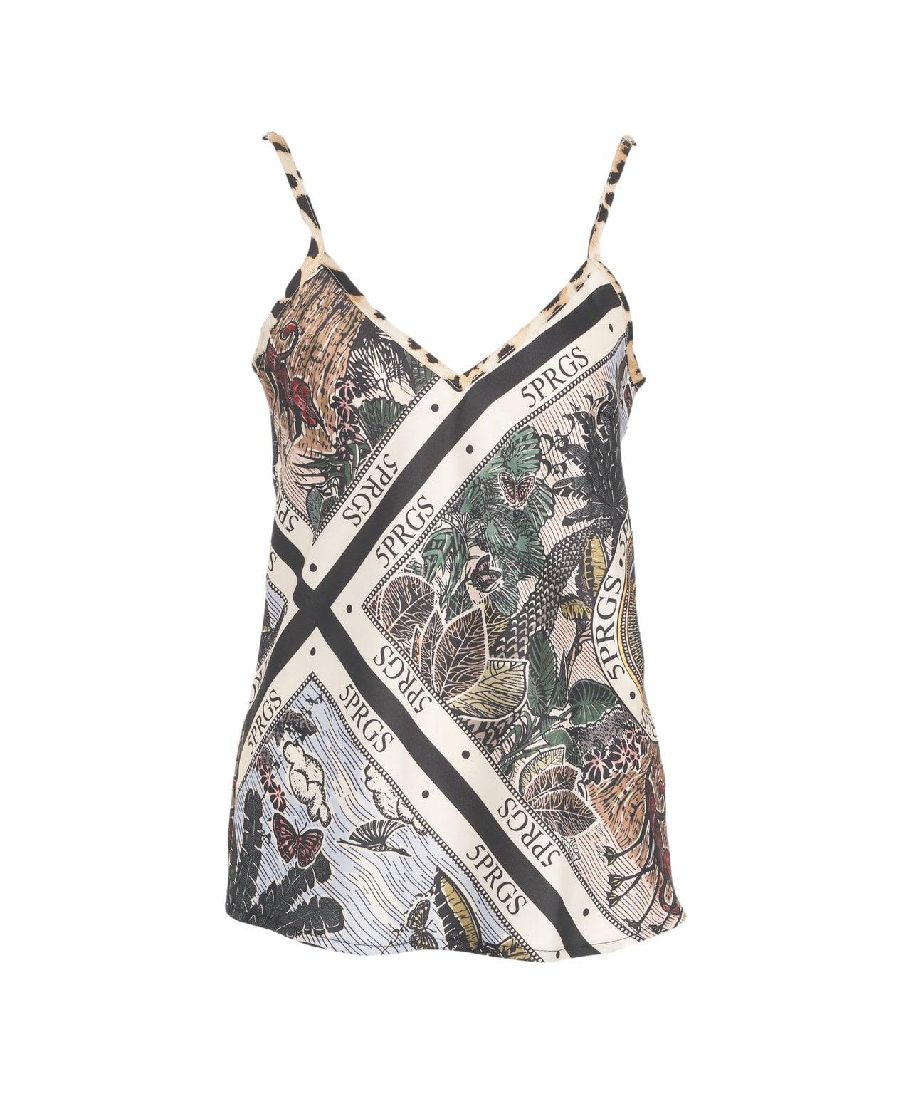 Satin camisole with print Product Image