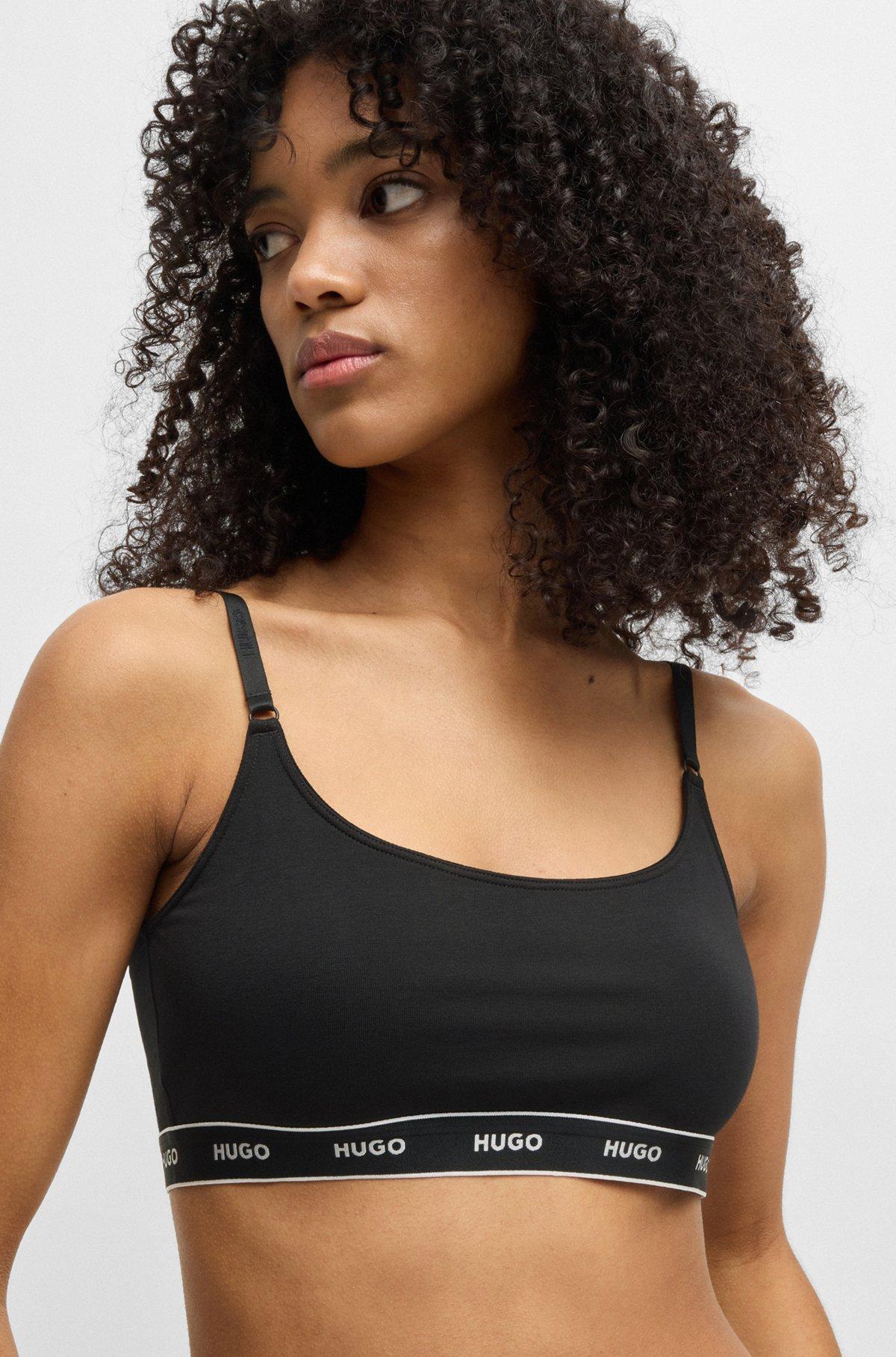 Two-pack of stretch-cotton bralettes with logo underbands Product Image