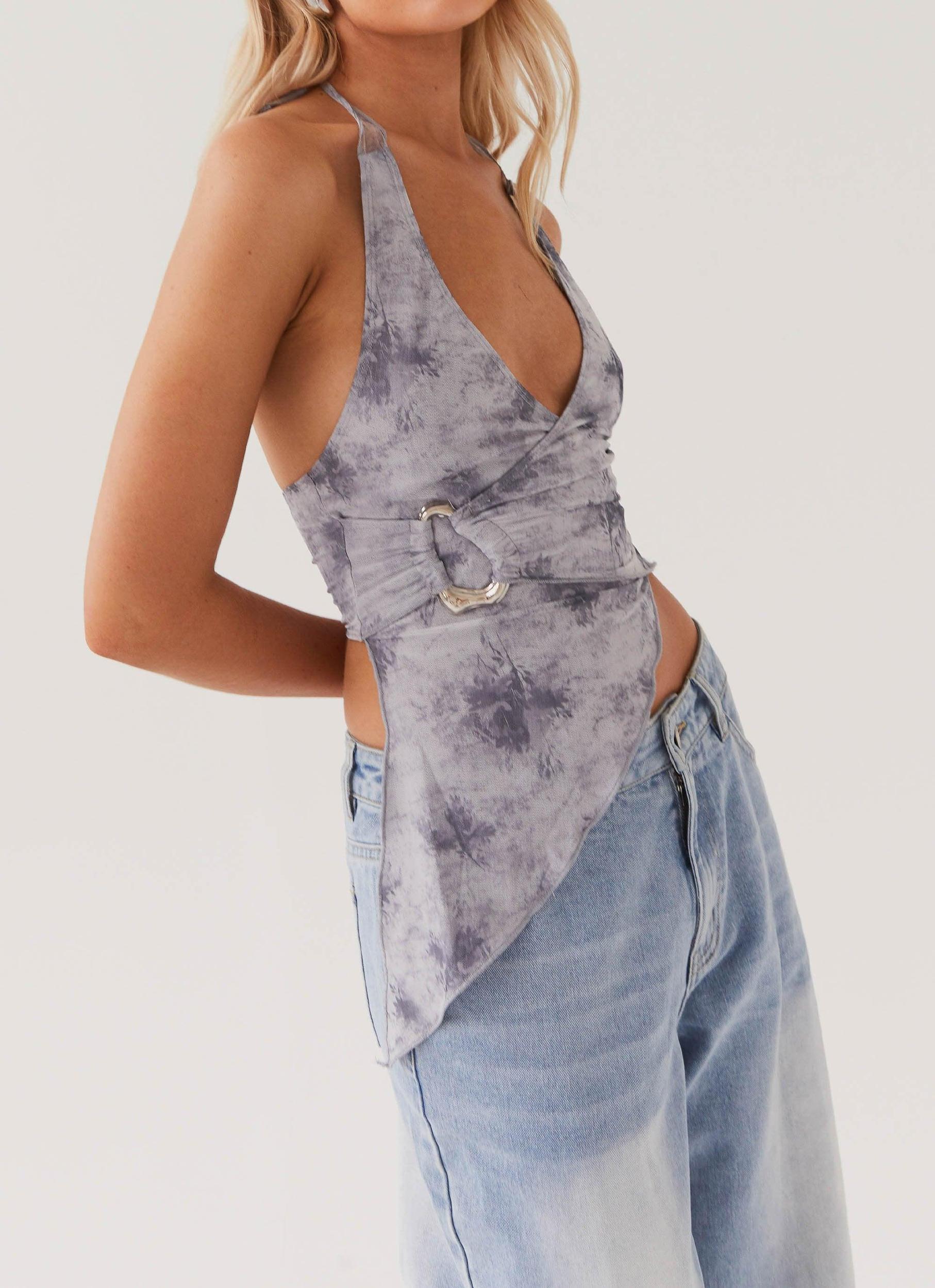 Cady Halterneck Top - Twilight Smoke Product Image