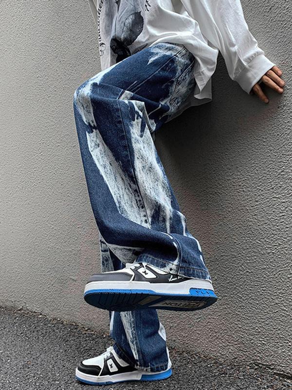 Men's Tie Dye Gradient Straight Leg Jean Product Image