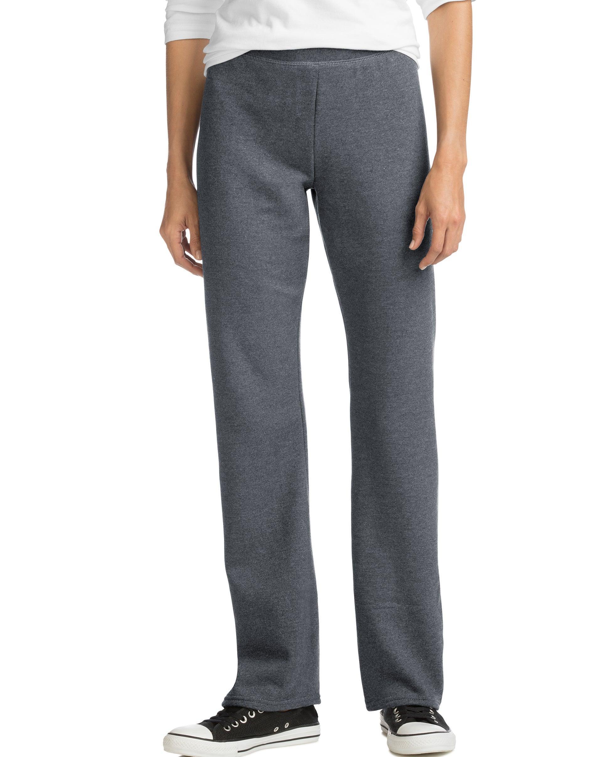 Hanes EcoSmart Womens Fleece Sweatpants with Open Bottom Legs, 30.5 Light Steel S Product Image