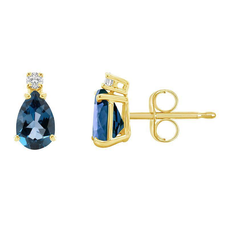Celebration Gems Sterling Silver Oval Onyx & Diamond Accent Stud Earrings, Women's Product Image