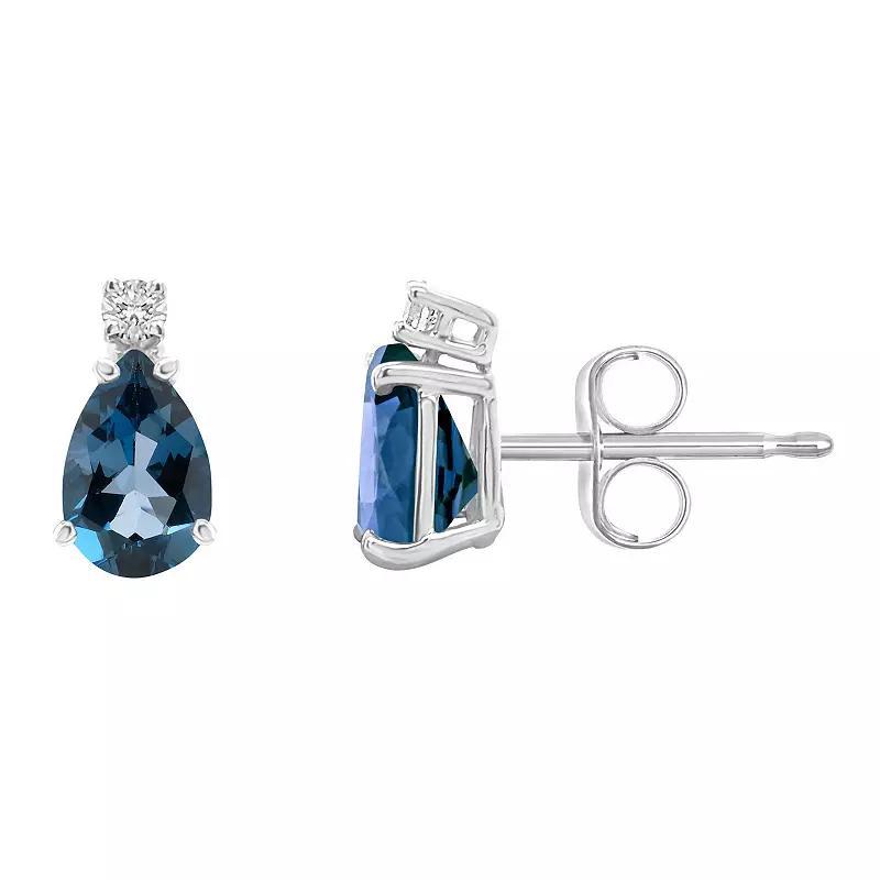 Celebration Gems 14K Gold Pear-Shaped Diamond Accent Gemstone Earrings, Women's, Red Product Image