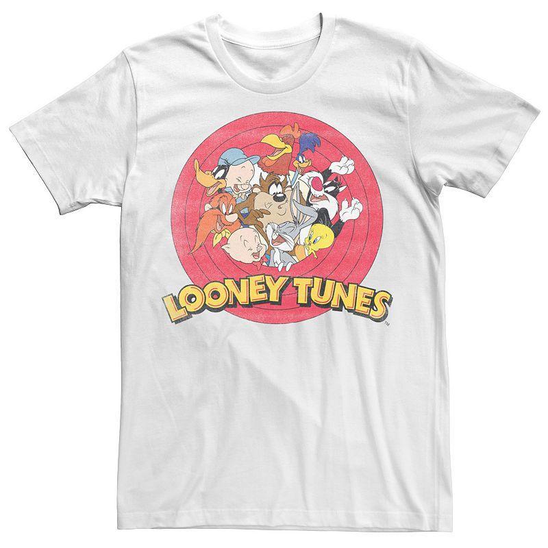 Men's Looney Tunes Classic Circle Lineup Group Shot Tee, Size: Medium, Athletic Grey Product Image