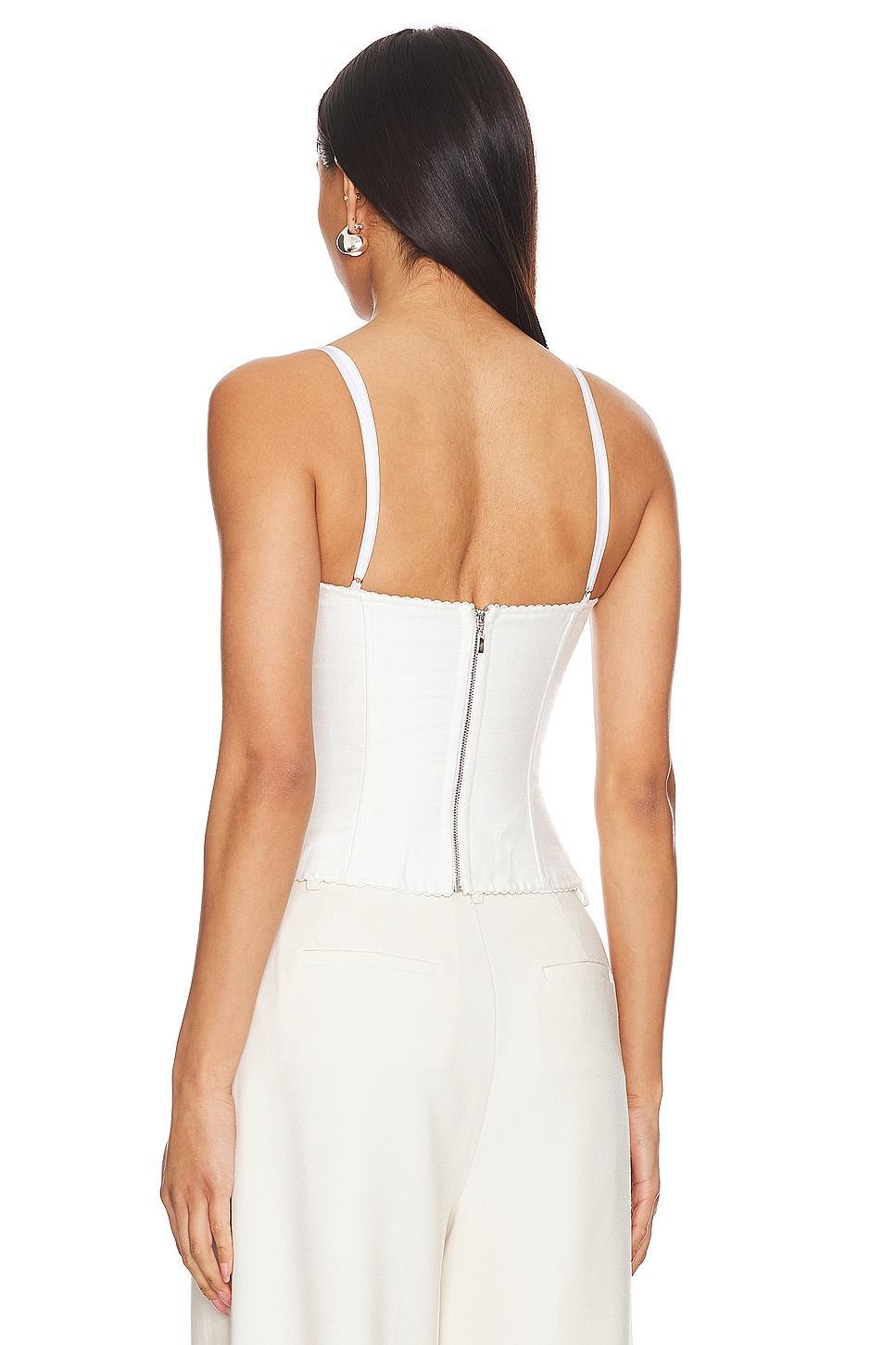 Linen And Lace Bustier Top Rozie Corsets Product Image