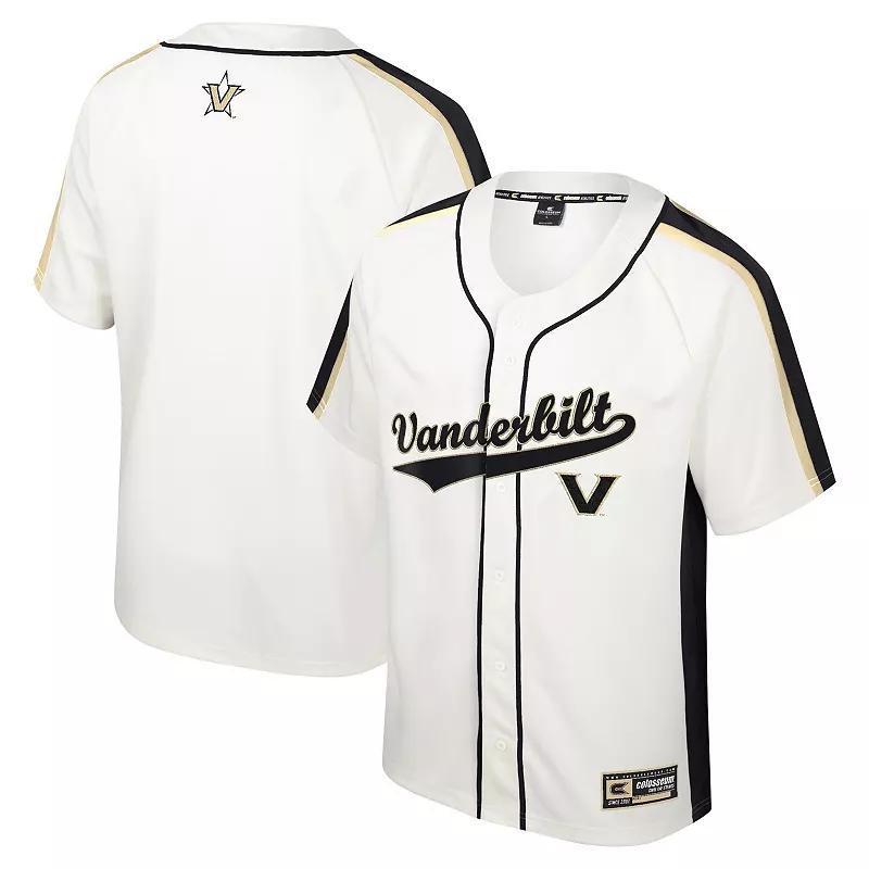 Men's Colosseum Cream Vanderbilt Commodores Ruth Button-Up Baseball Jersey, Size: 3XL, Beige Product Image
