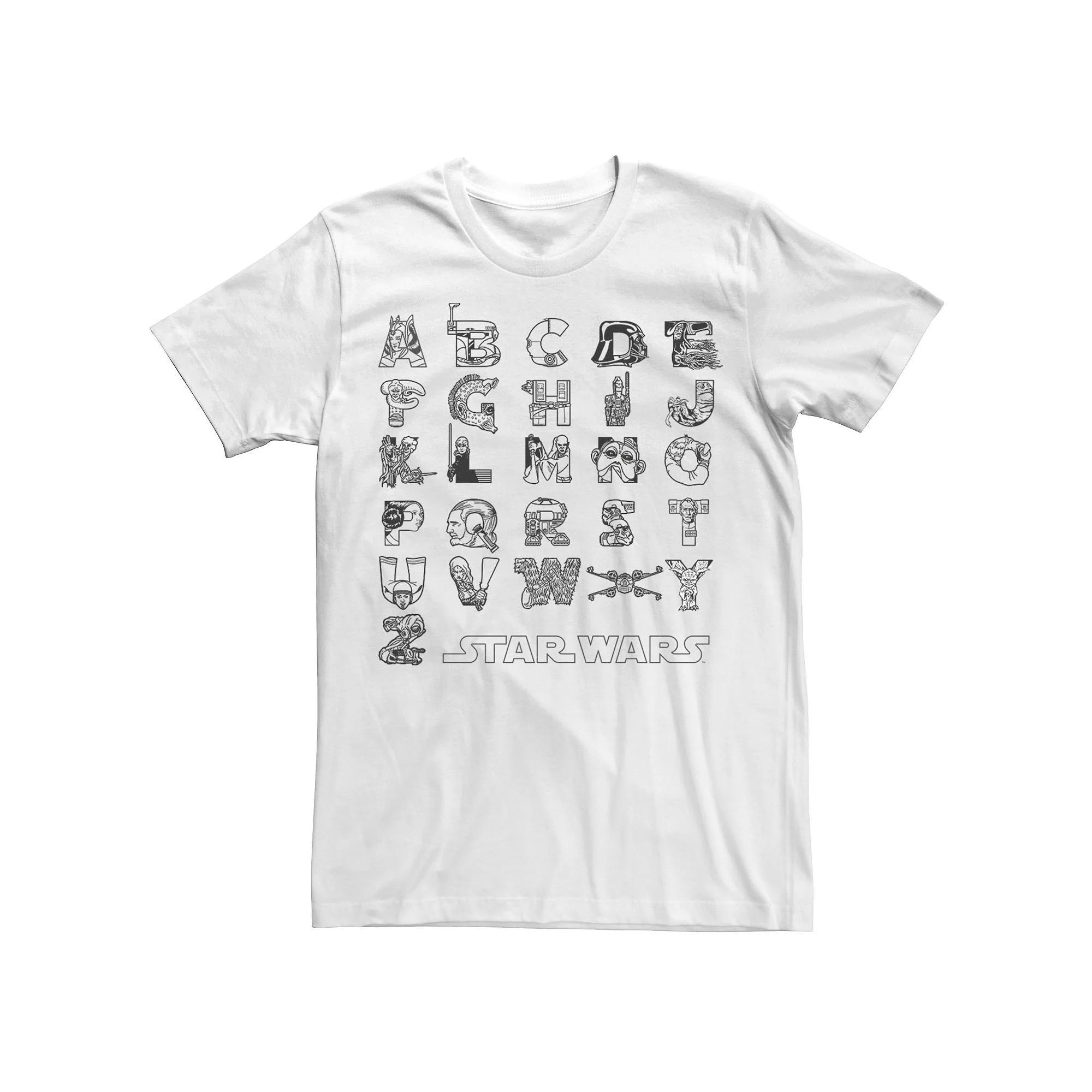 Men's Star Wars Alphabet Characters Graphic Tee, Size: Medium, White Product Image