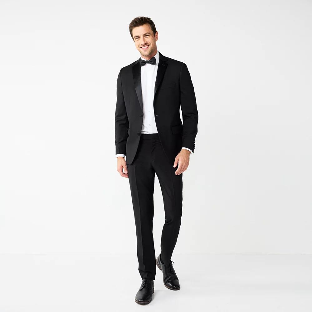 Men's Apt. 9® Slim-Fit Nested Tuxedo Suit Set, Size: 44 LONG, Black Solid Product Image