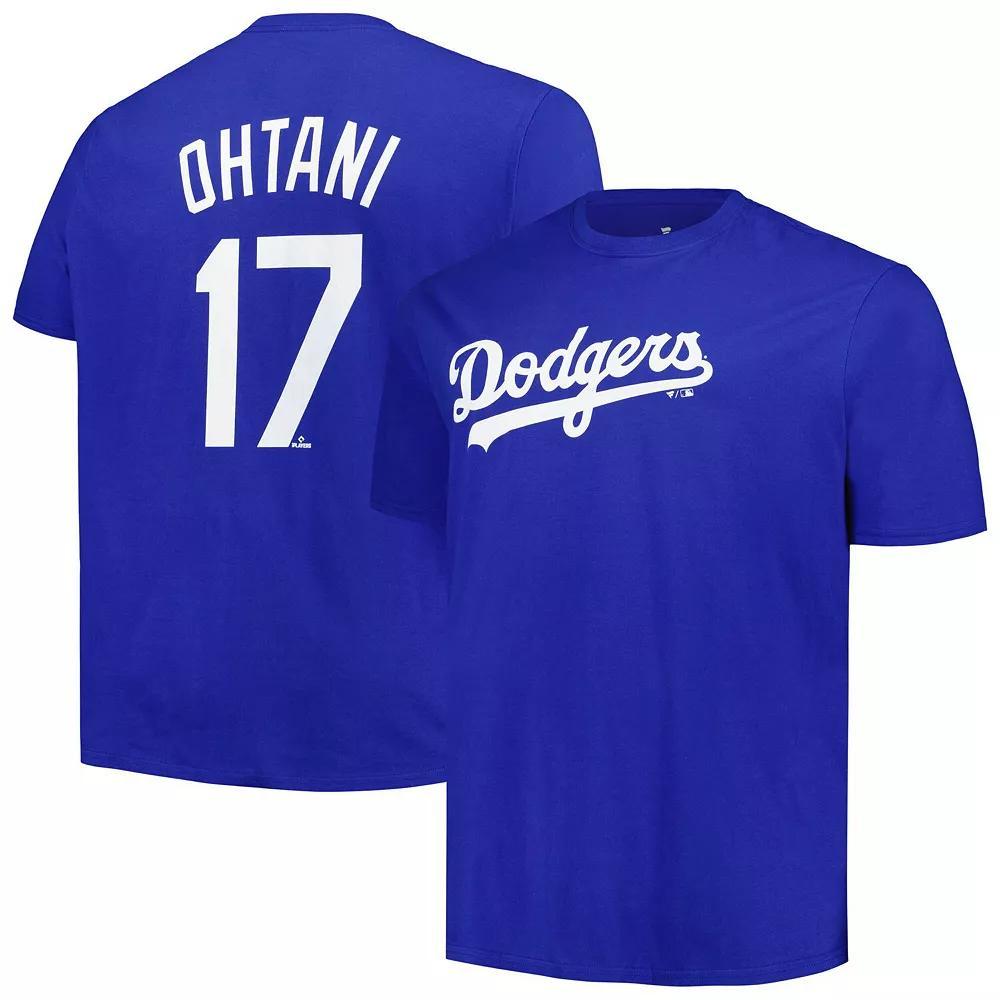 Men's Profile Shohei Ohtani Royal Los Angeles Dodgers Big & Tall Name & Number T-Shirt, Size: 2XB, Blue Product Image