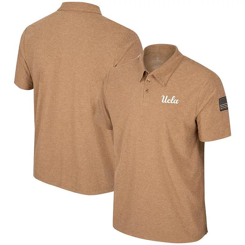 Men's Colosseum Khaki Nebraska Huskers OHT Military Appreciation Cloud Jersey Desert Polo, Size: Large, Beig K Product Image