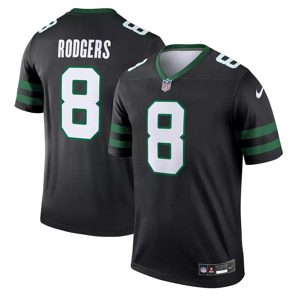 Men's Nike Aaron Rodgers Legacy Black New York Jets Alternate Legend Jersey, Size: 2XL Product Image
