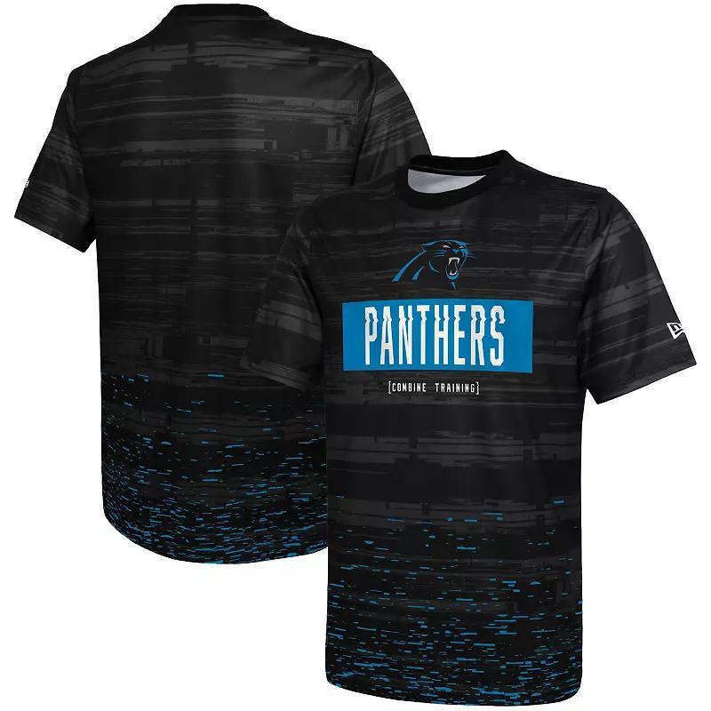 Men's New Era Black Carolina Panthers Combine Authentic Sweep T-Shirt, Size: 2XL Product Image